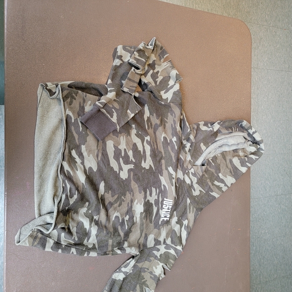 Justice Tops - Justice Camouflage Crop Top Hoodie